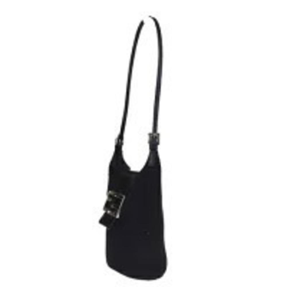 Fendi Shoulder Bag Leather Black Zucca Black